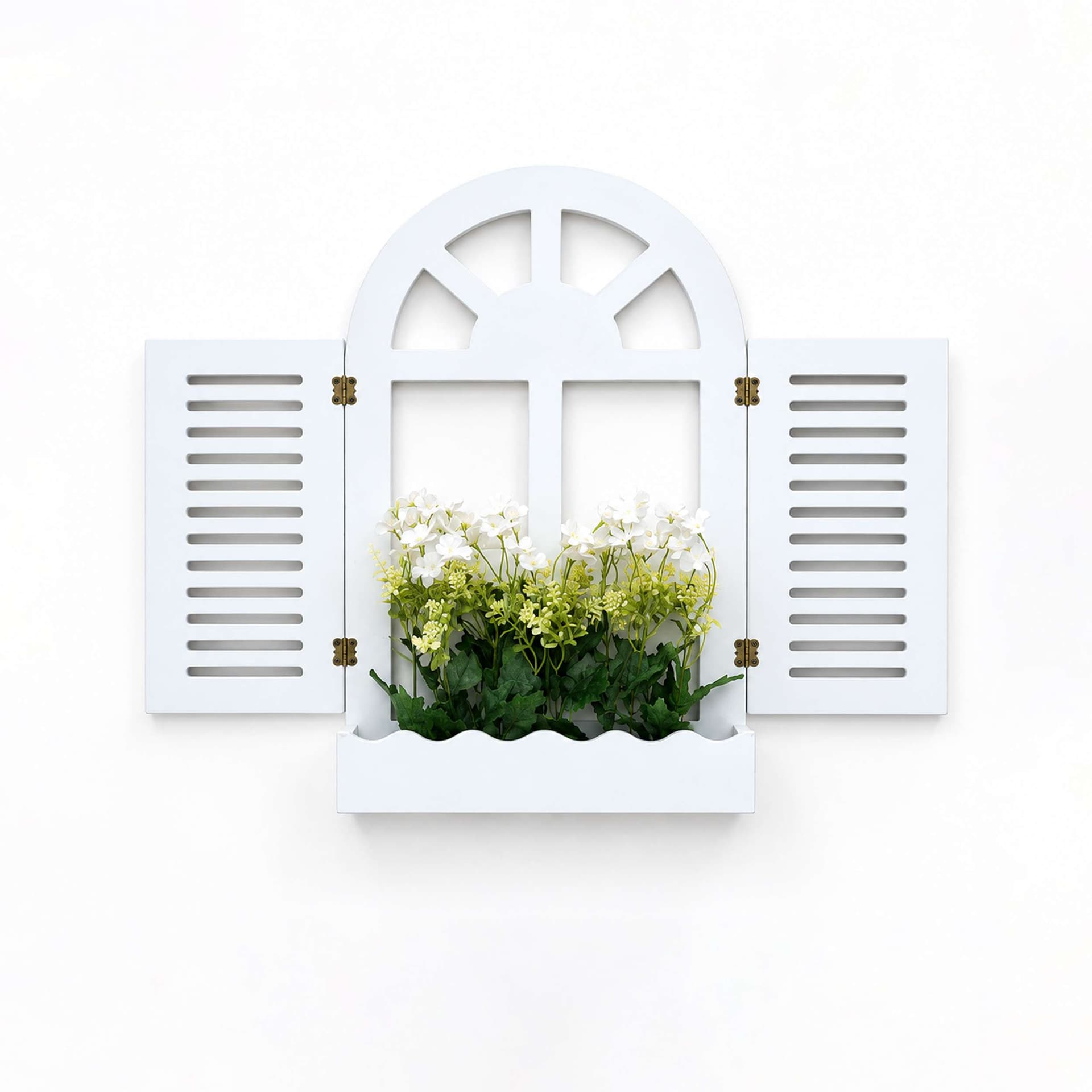 White Wooden Wall Decor Window