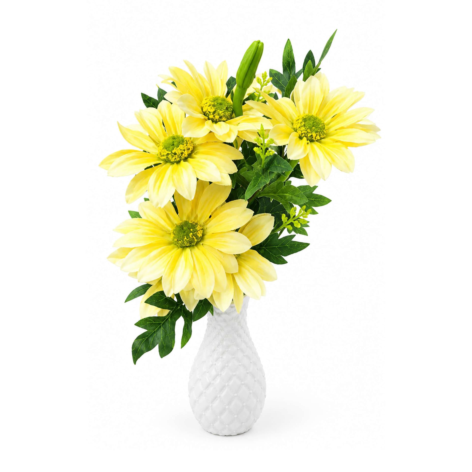 Yellow Zinia Flower with Tub