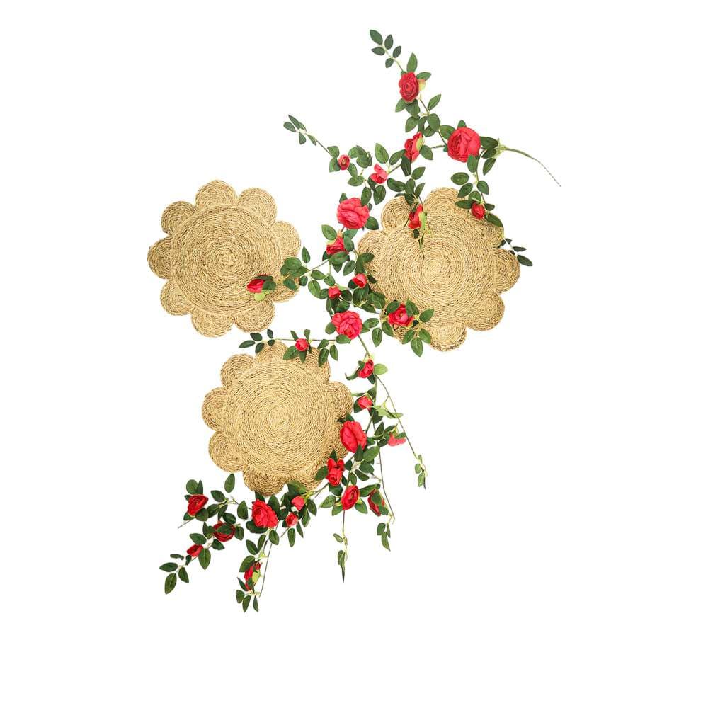 Floral Set With Red Rose Vine