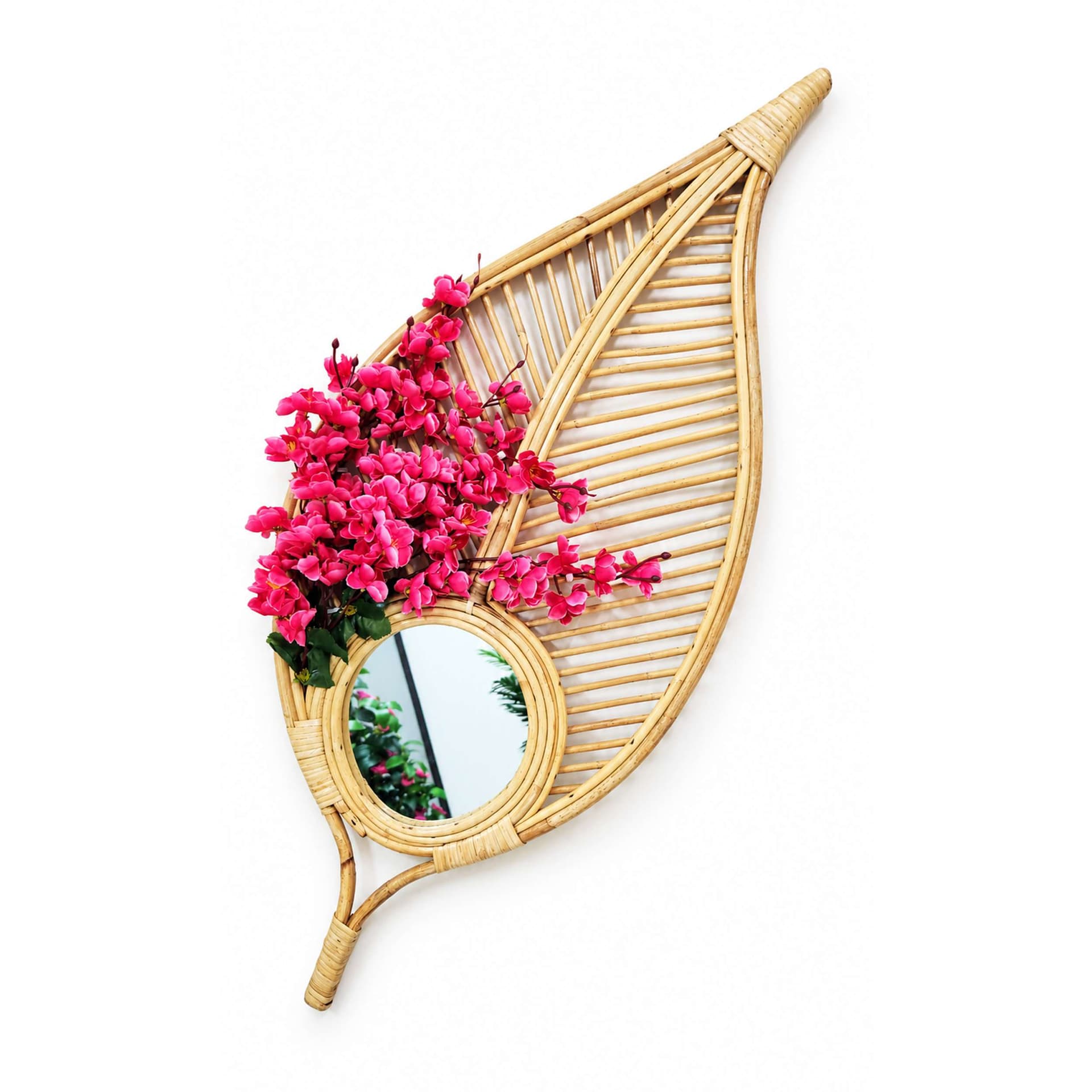 Pata (leaf) Mirror with Cherry Flower