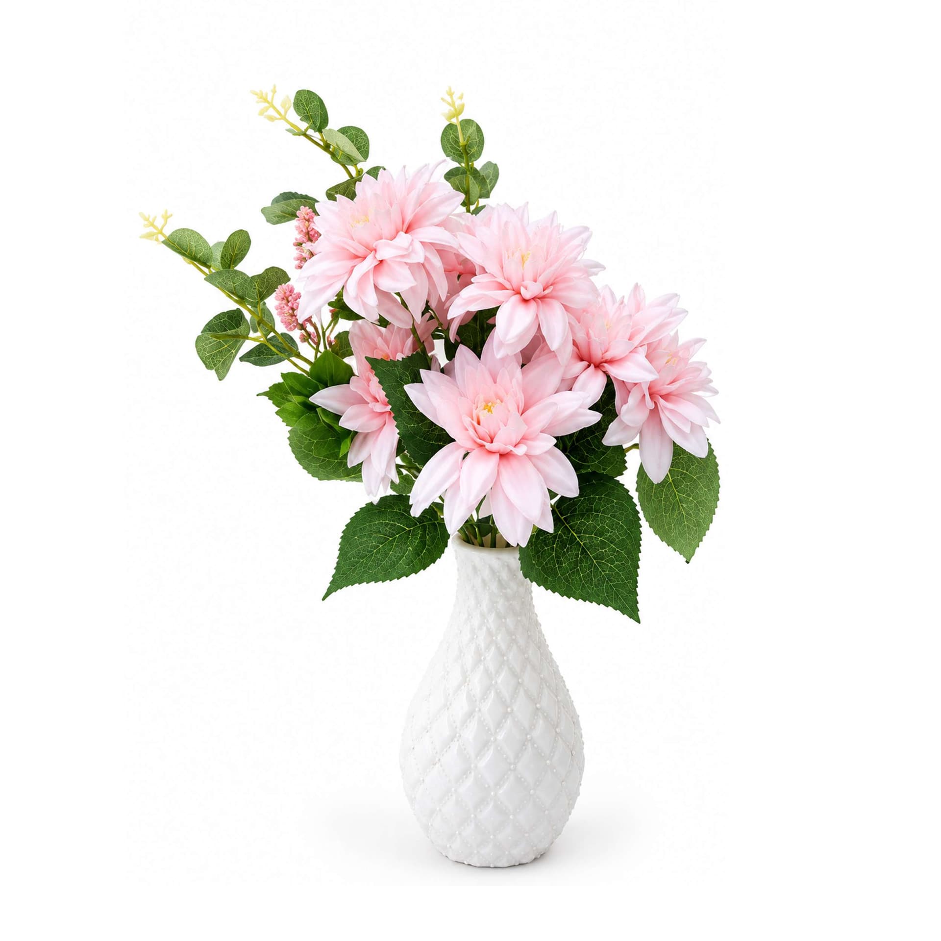 Pink Dalia Flower with Tub